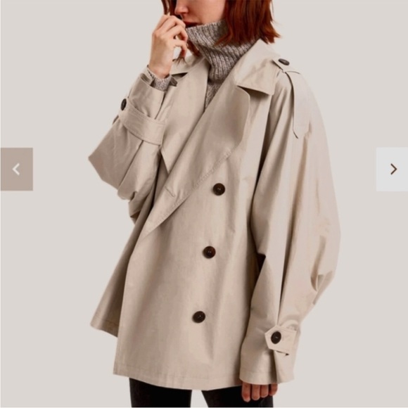 Gentle Herd Double Breasted Short Trench Coat - Picture 2 of 12